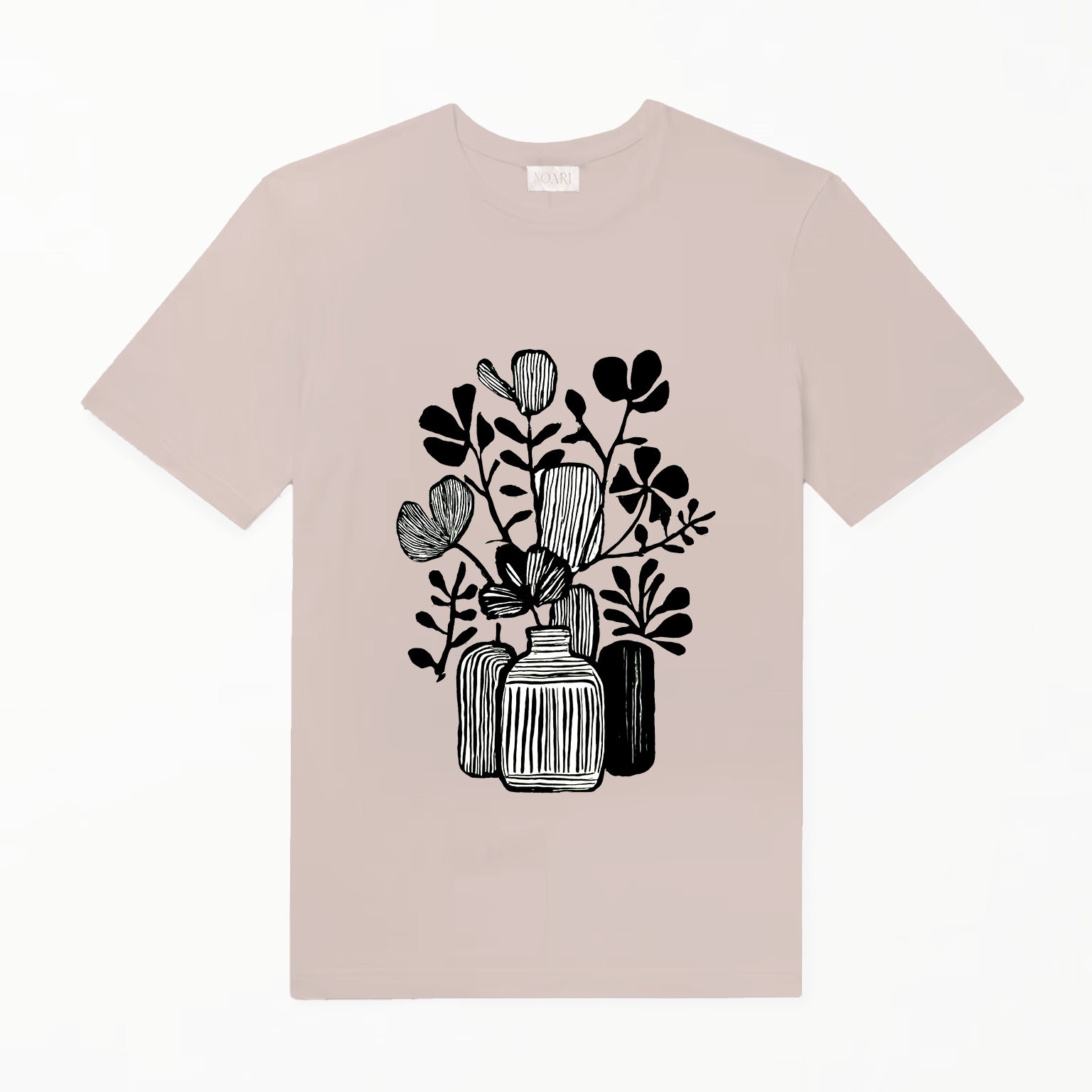 TShirt Taupe - Vase B&W