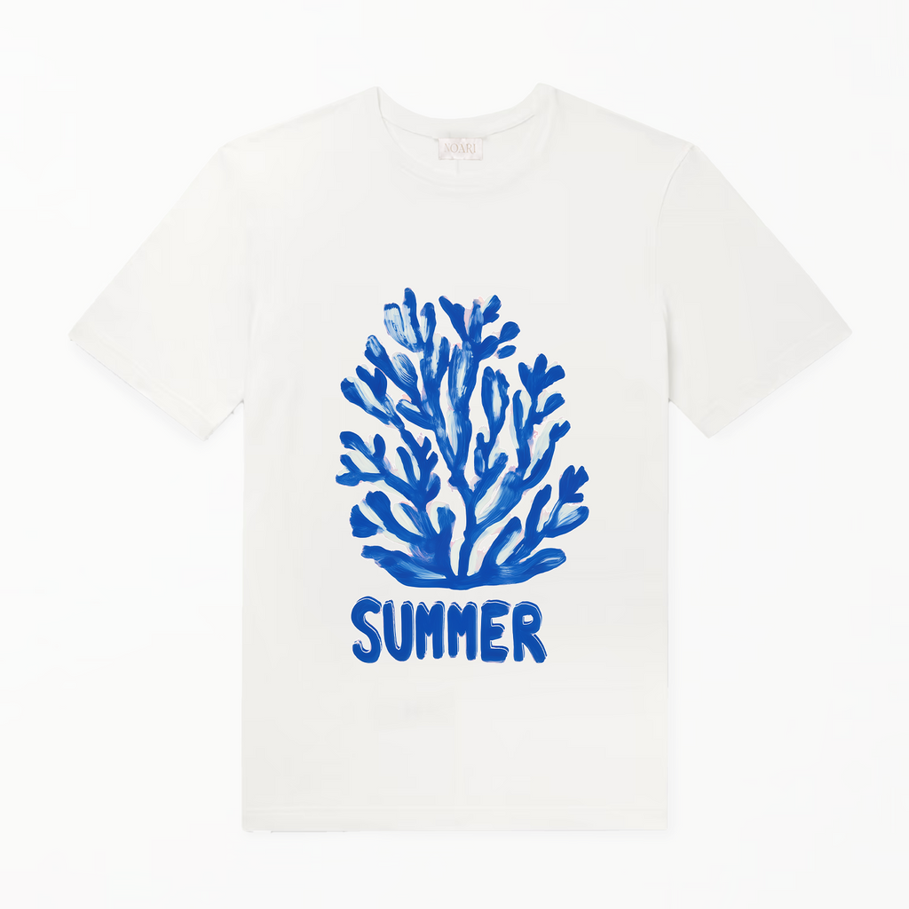TShirt White - Blue Coral SUMMER