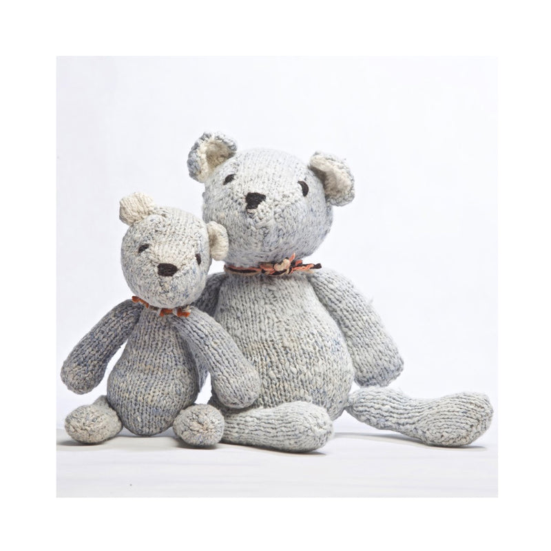 Knitted Ditsy Bear - Blue - Small