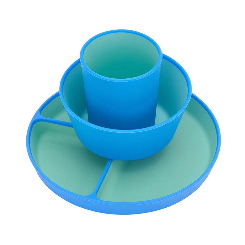 Dinner Set Silicone Two Tone - Blue