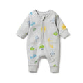 Baby Growsuit Organic French Terry - Bluebell