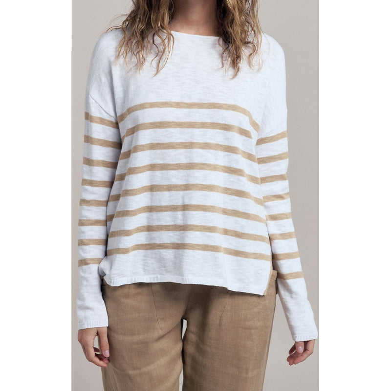 Top Bobbie - White & Camel