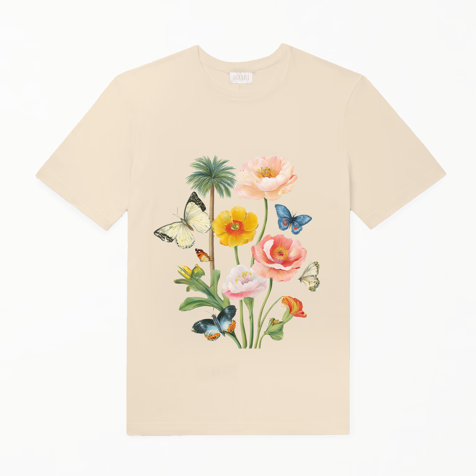 TShirt Cream - Botanical Butterfly