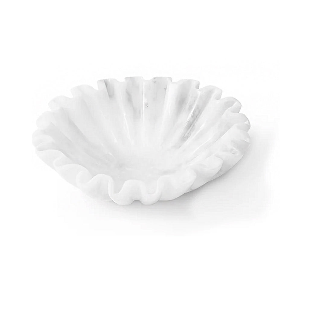 Bowl Marble Ruffle 20cm - White