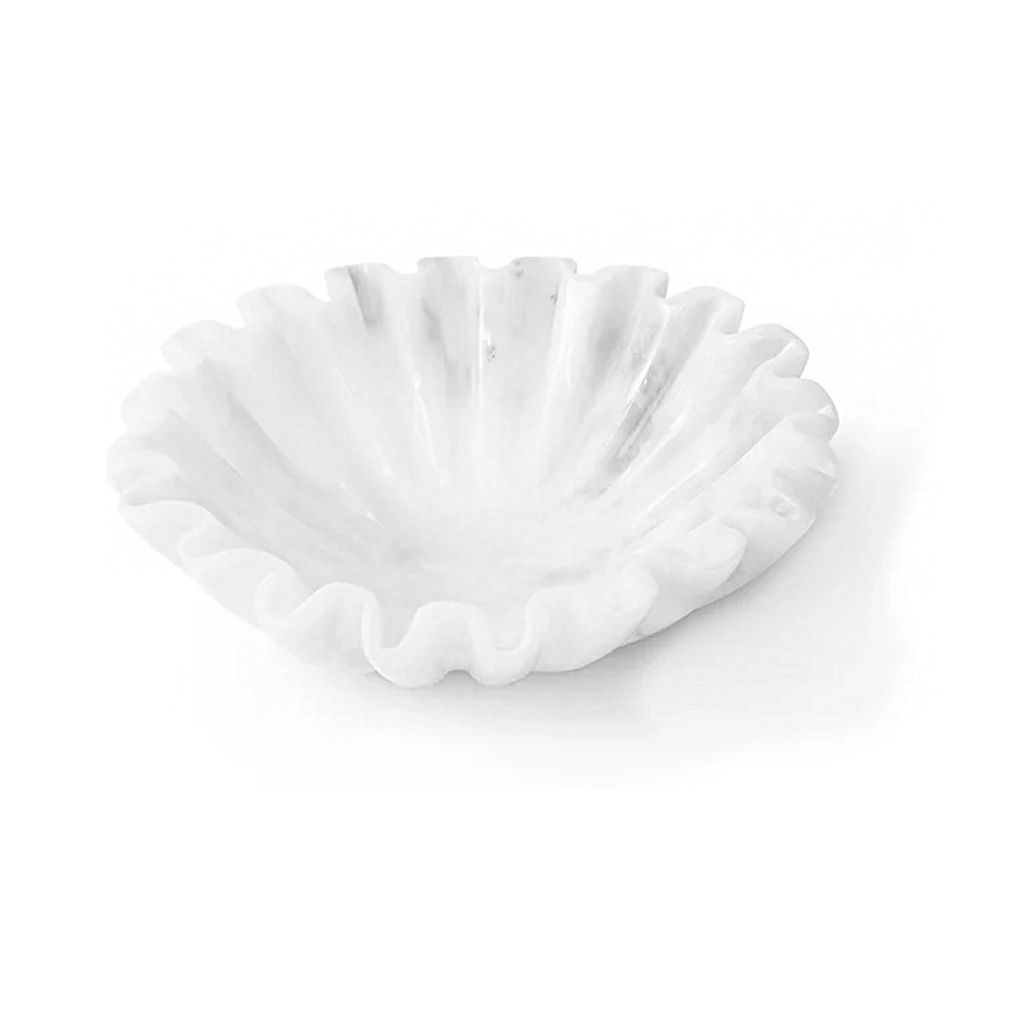 Bowl Marble Ruffle 20cm - White