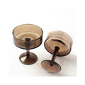 Coupe Glasses Handblown & Hammered Pair - Smoke