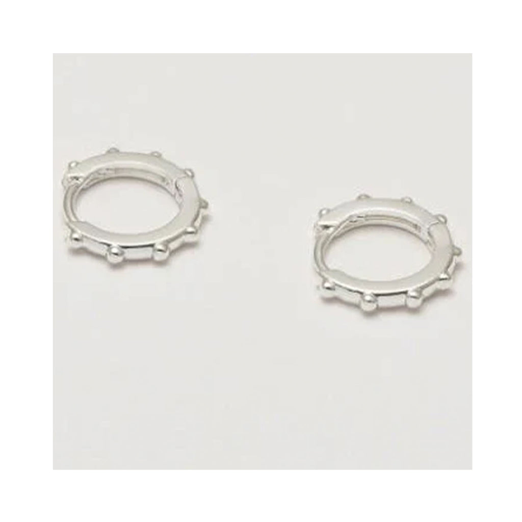 Earring Granulated Huggie - Silver Plated - Np