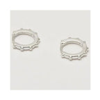 Earring Granulated Huggie - Silver Plated - Np
