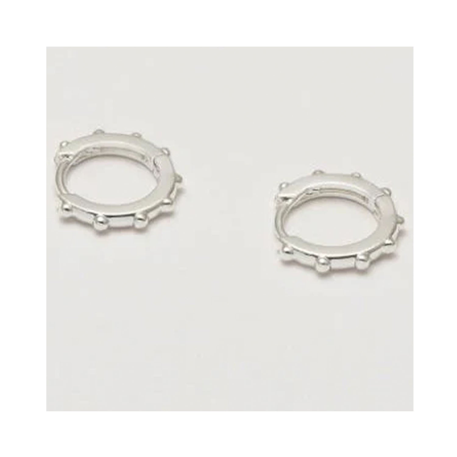 Earring Granulated Huggie - Silver Plated - Np