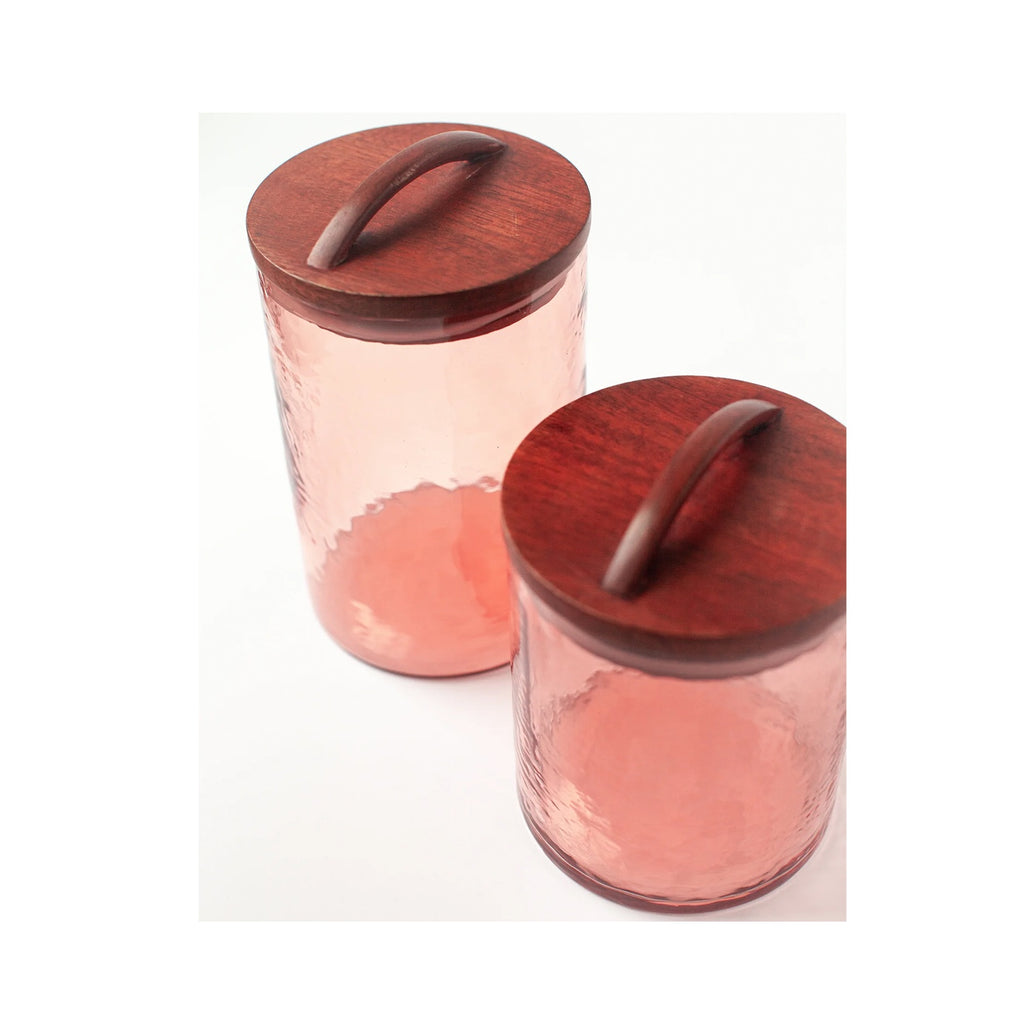 Canister Handblown Glass Small - Blush