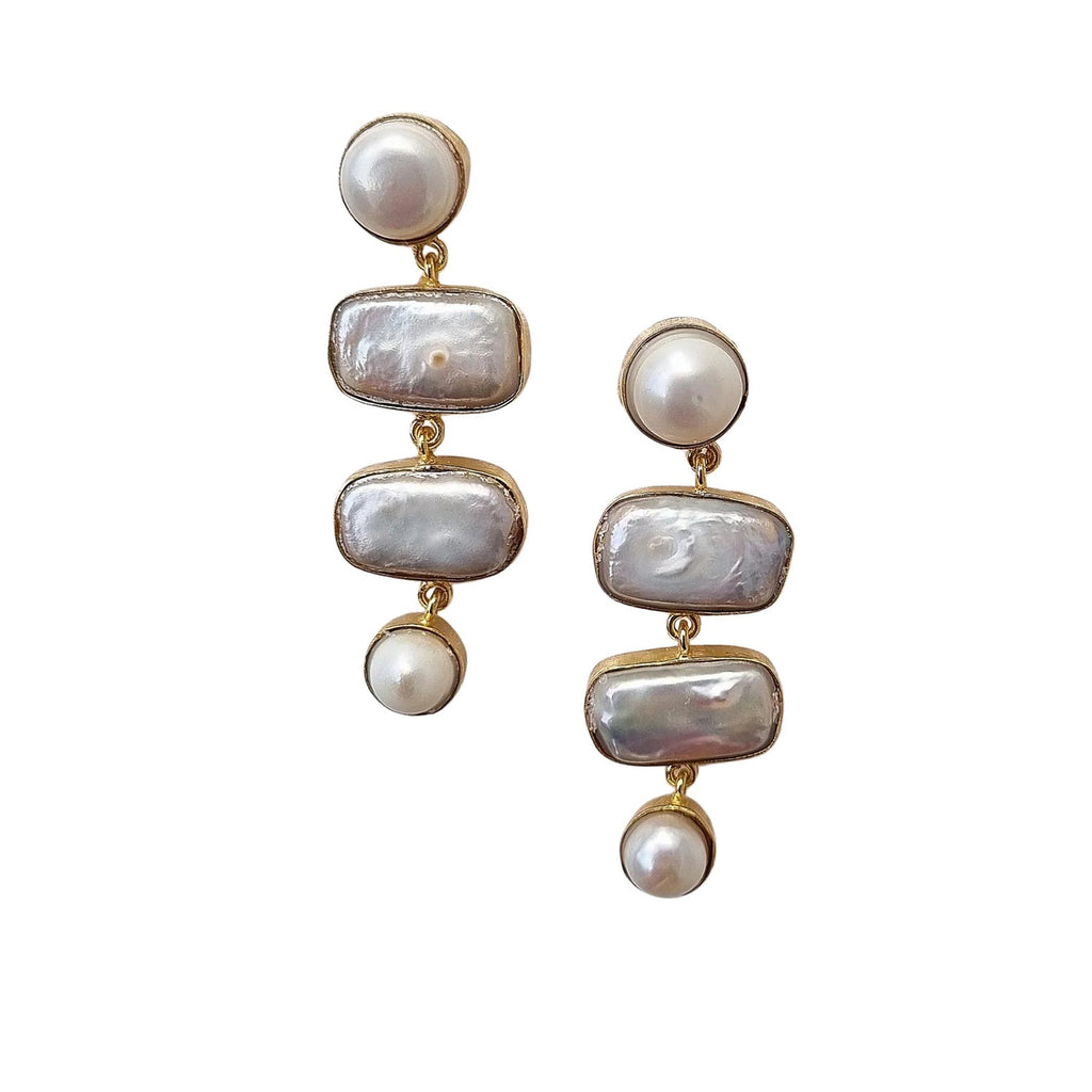 Earrings Freshwater Pearl Cascading