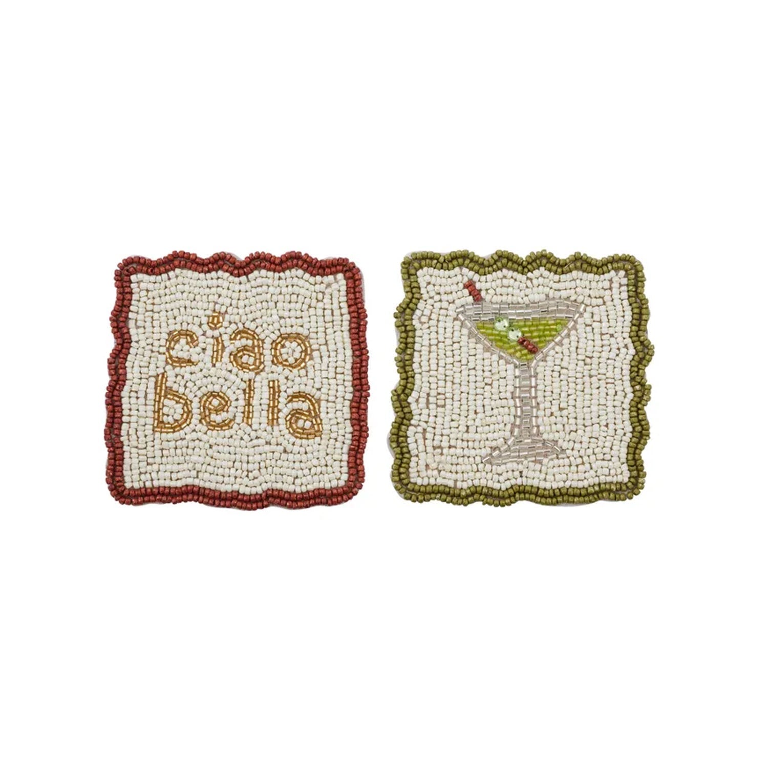 Coaster Ciao Martini Beaded 10cm