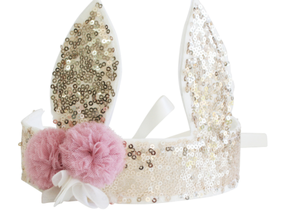 Crown Sequin Bunny - Gold