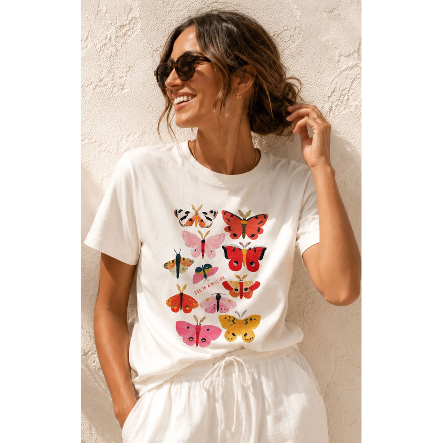 TShirt White - Butterflies ONE IN MILLION
