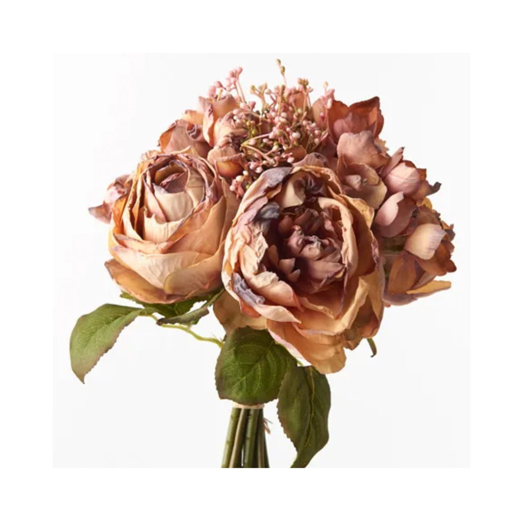 Faux Peony Mixed Bouquet - Dusty Pink Peach