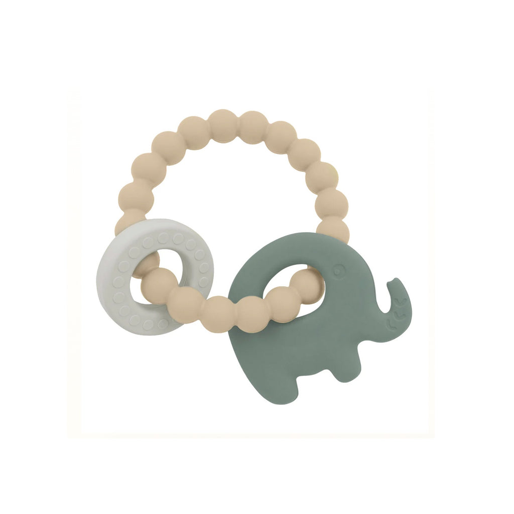 Silicone Elephant Teether Ring - Sage