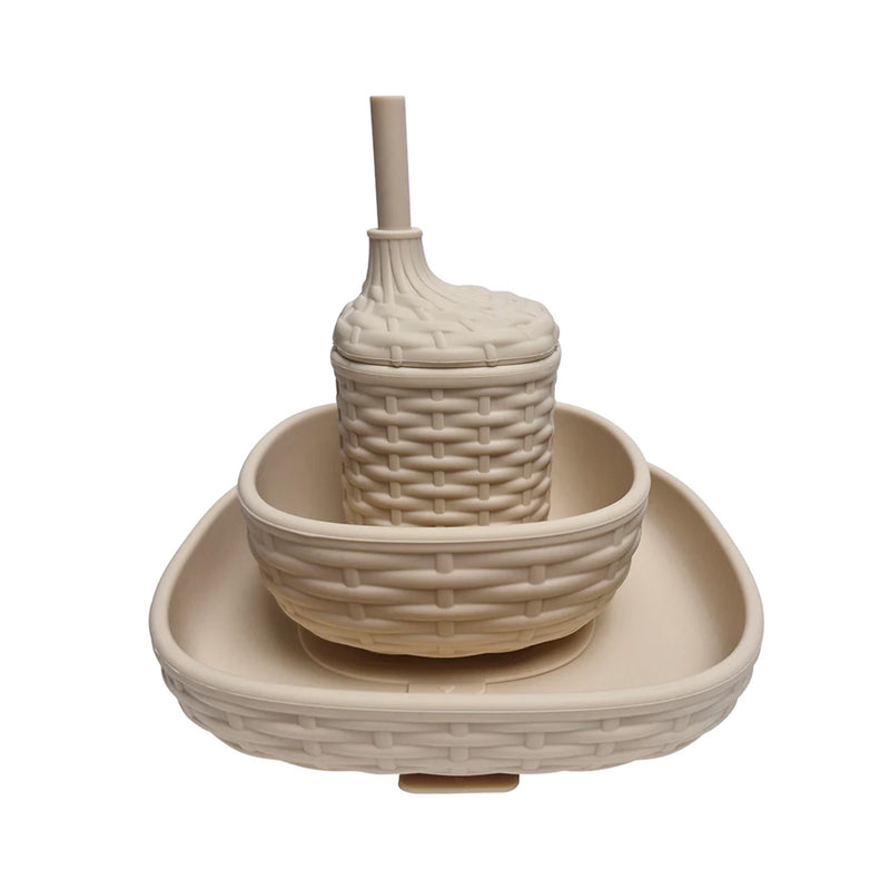 Dinner Set Silicone Rattan - Natural