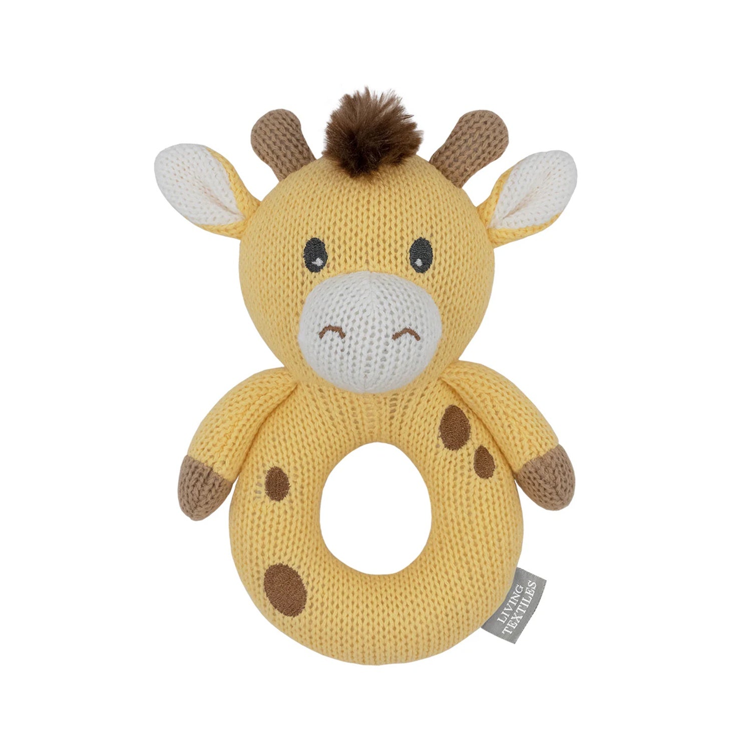 Knitted Ring Rattle - Noah The Giraffe