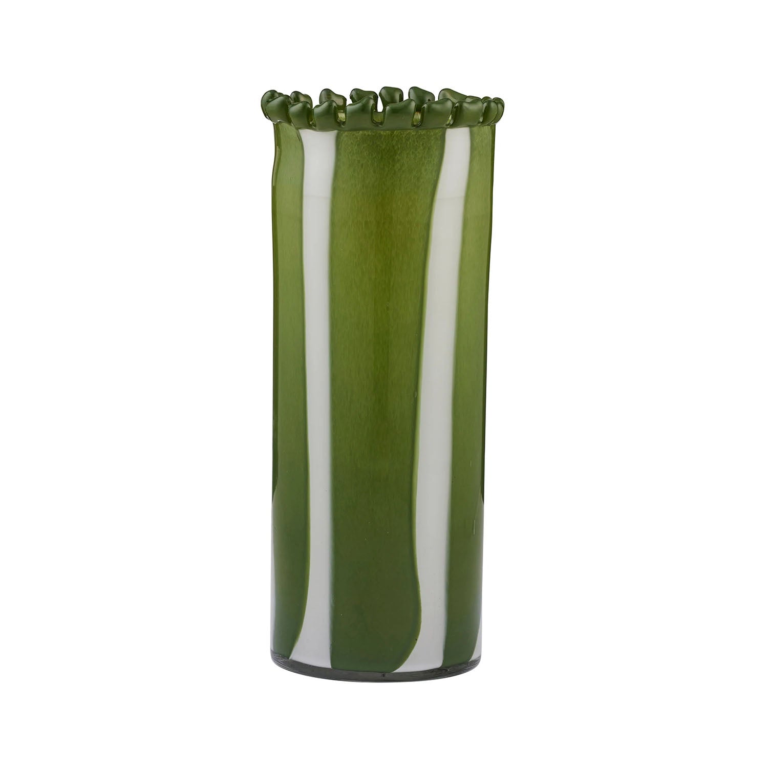 Vase Pettine Glass 13.5x35cm Green