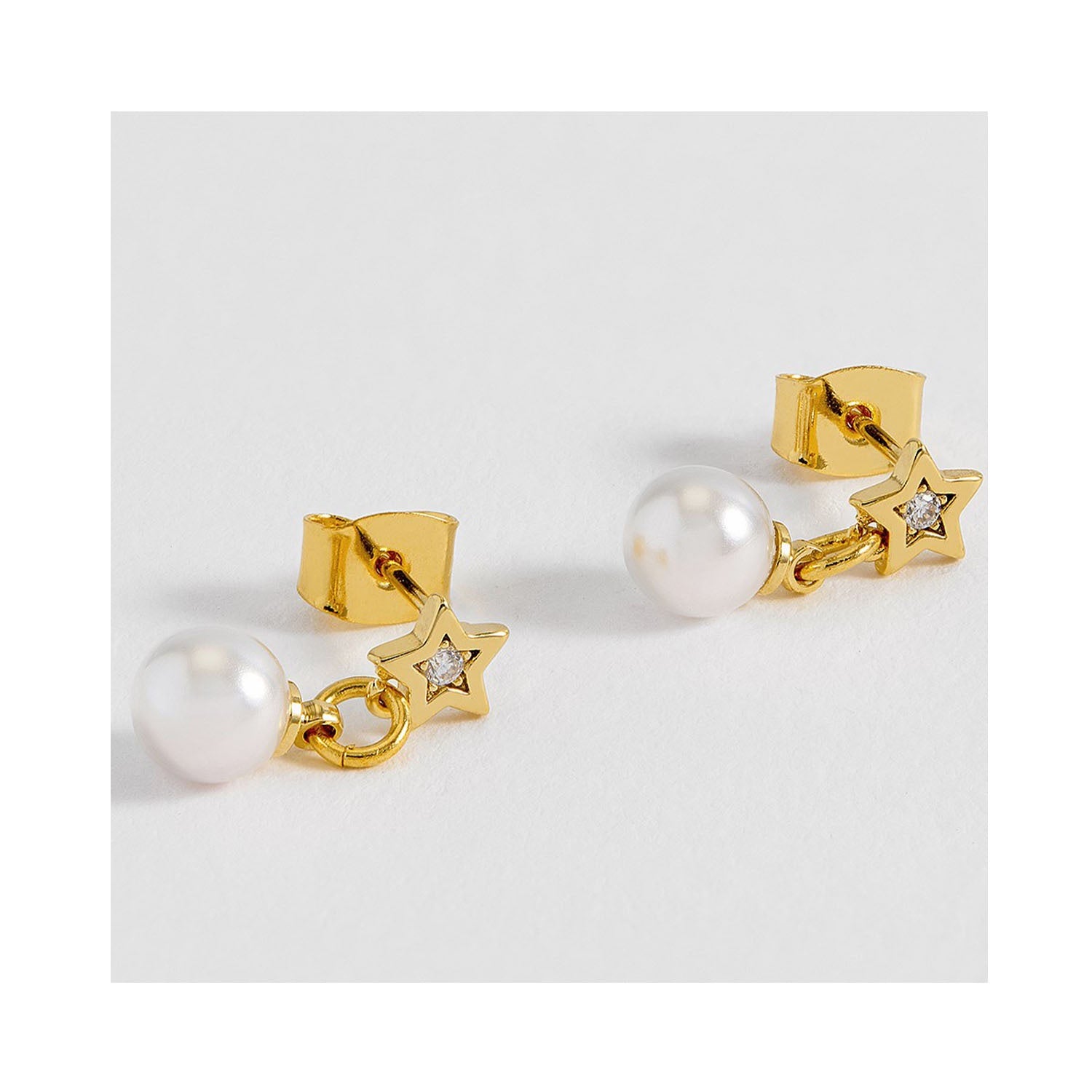 Earring Star And Pearl Stud