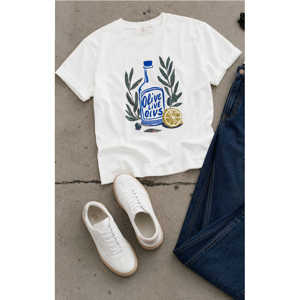 TShirt White - Olive Bottle