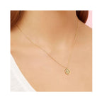 Necklace Cz Oval - Gold Plated