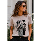 TShirt Taupe - Vase B&W