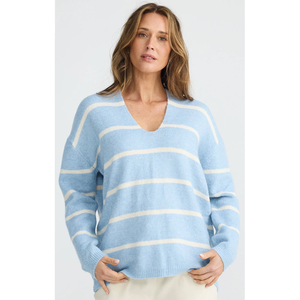 Knit Hallie - Blue & Off White