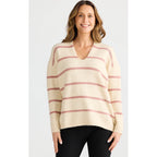 Knit Hallie - Off White & Rose