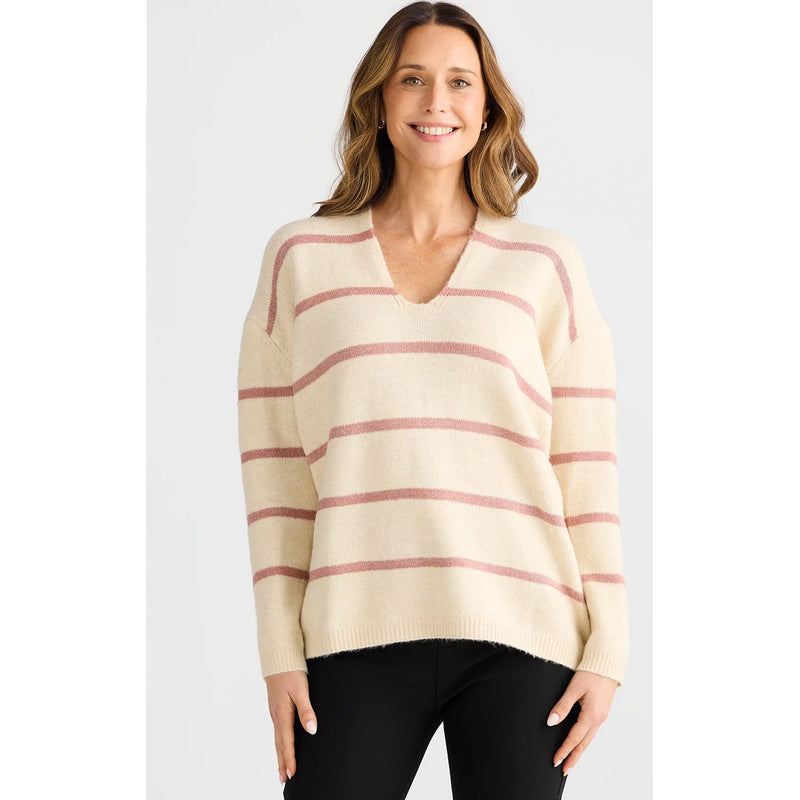 Knit Hallie - Off White & Rose