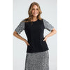 Top Ritz Tee - Black & Silver Sequin