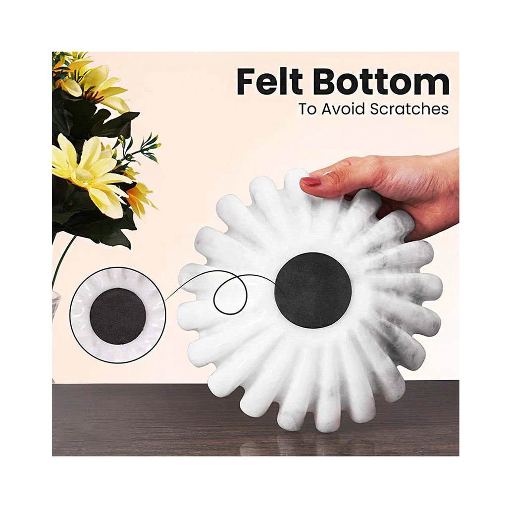 Bowl Marble Ruffle 25cm - White