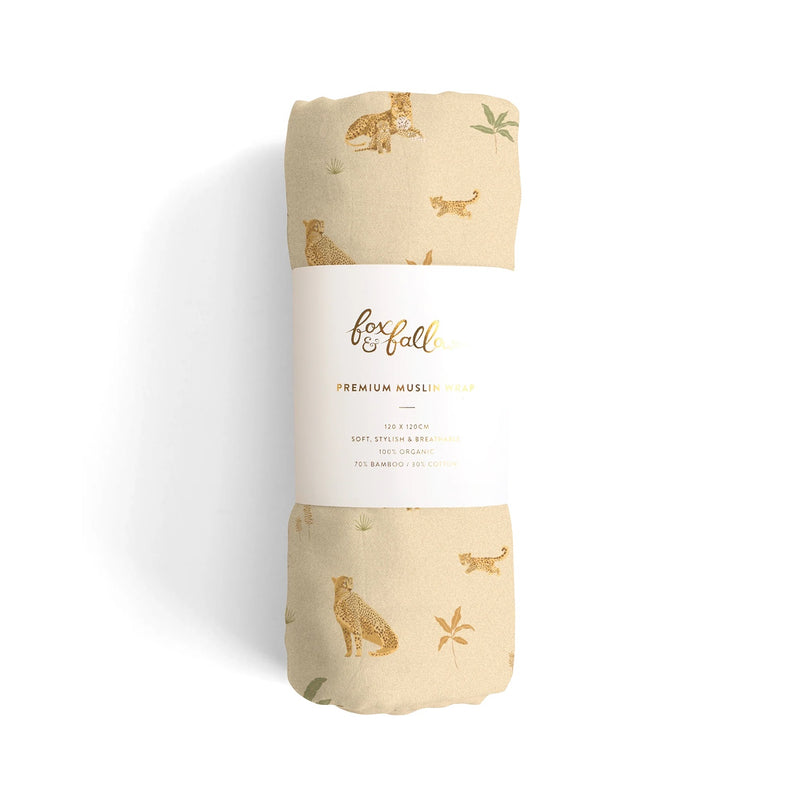 Swaddle Organic Muslin Wrap - Little Leopards