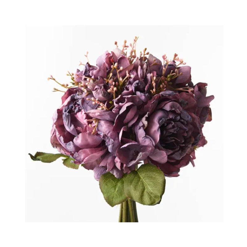 Faux Peony Mixed Bouquet - Purple