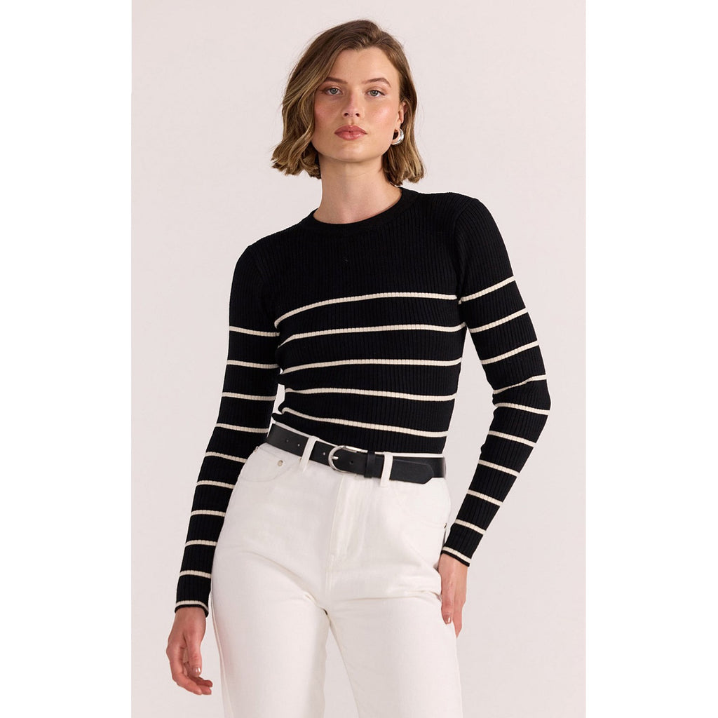 Top Freya Stripe Knit - Black & White