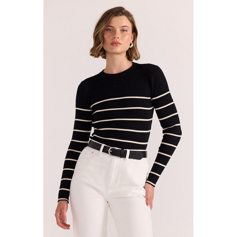 Top Freya Stripe Knit - Black & White