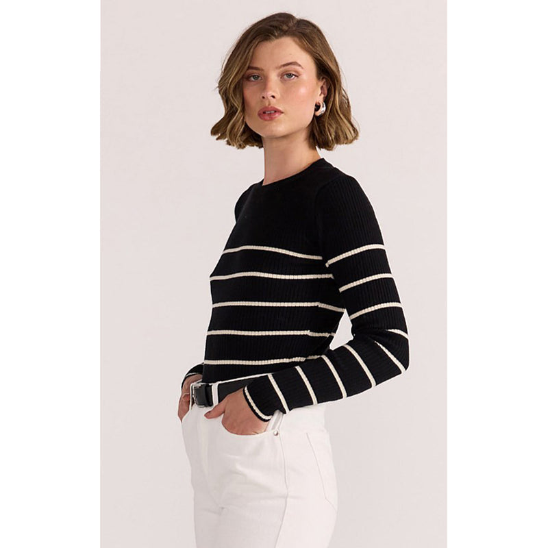 Top Freya Stripe Knit - Black & White