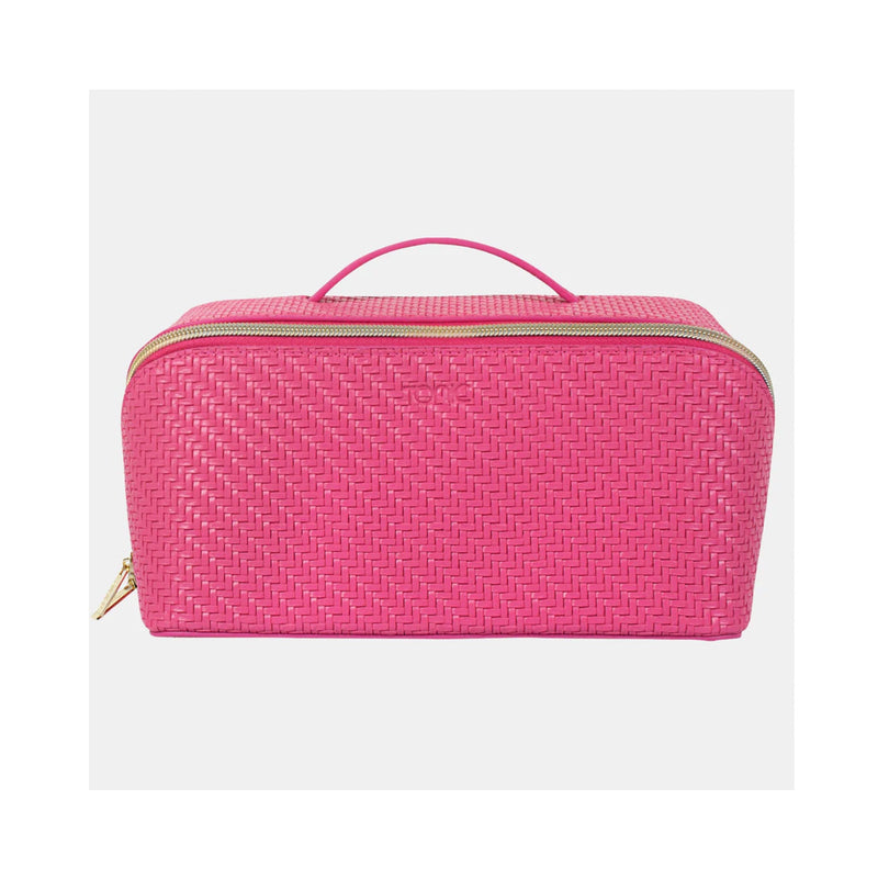 Beauty Bag Herringbone Large - Raspberry