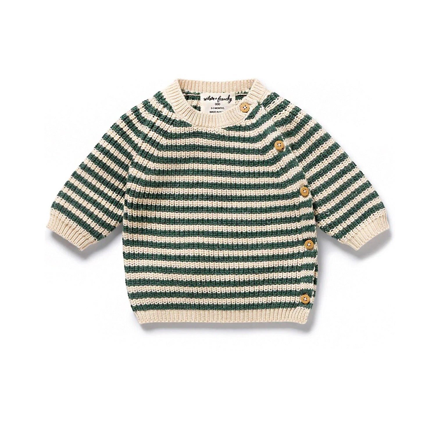 Clover Organic Knitted Stripe Kimono Cardigan