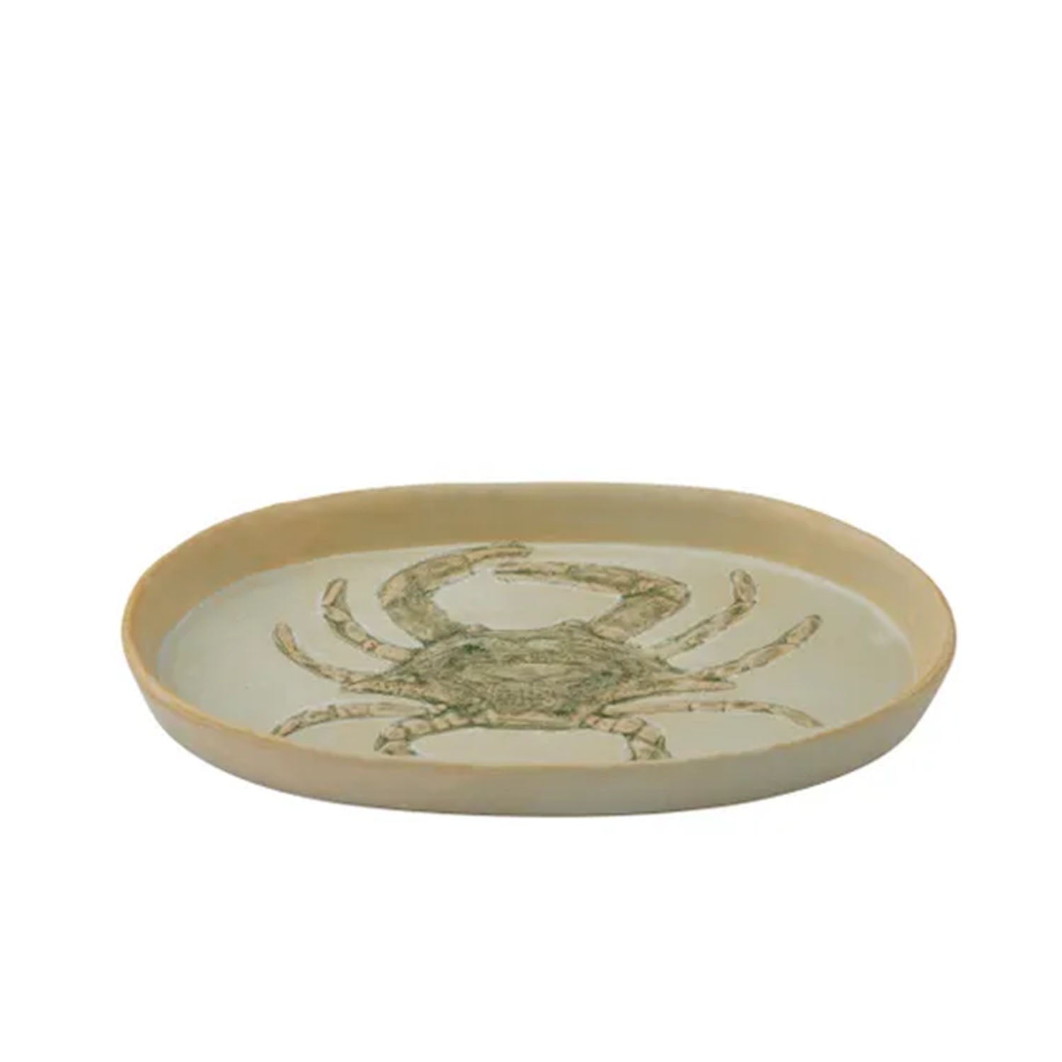 Plate Riva Ceramic 18x29cm Ivory/Green