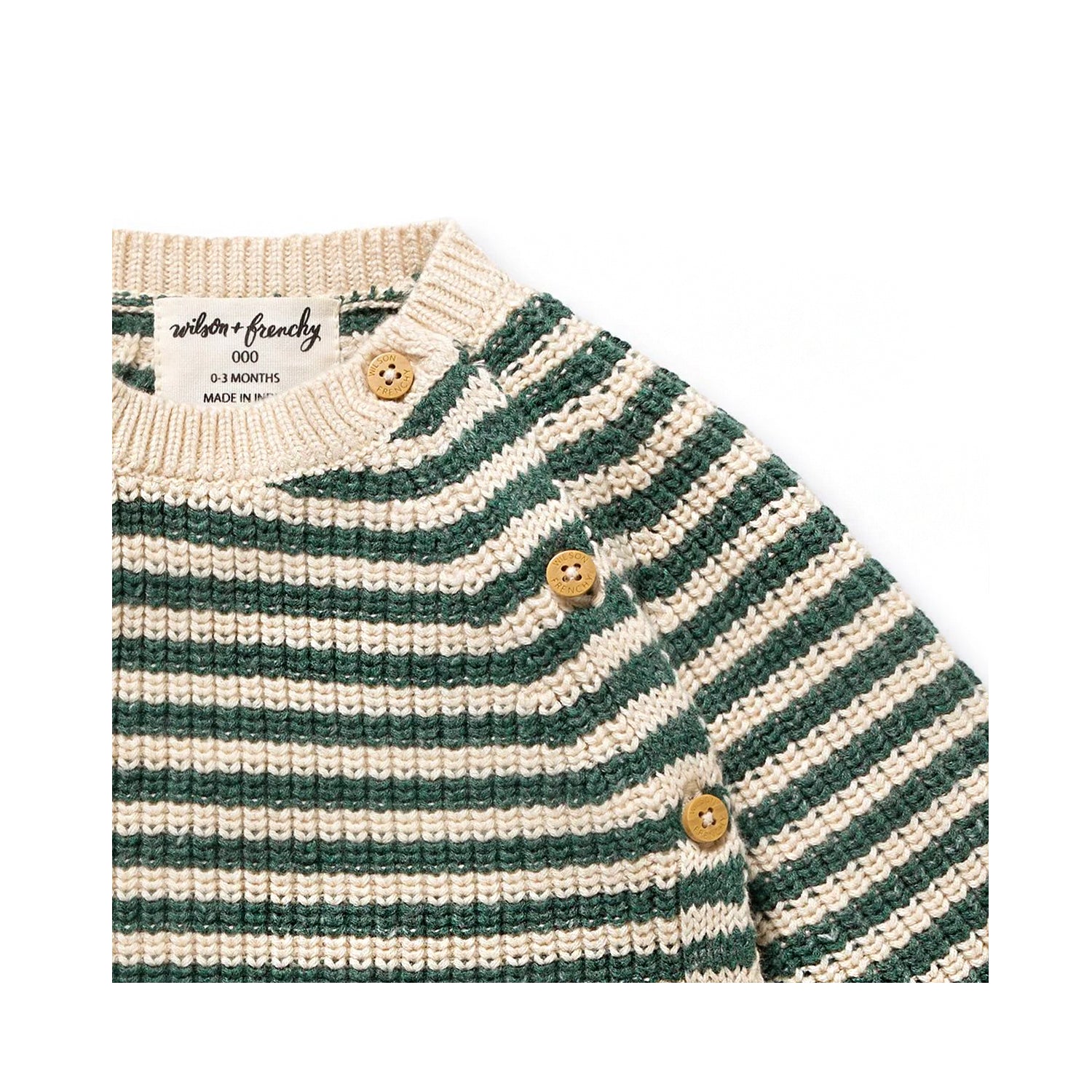 Clover Organic Knitted Stripe Kimono Cardigan