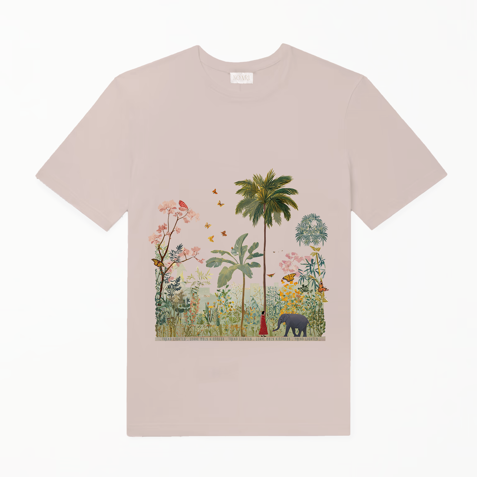 TShirt Taupe - Girl & Elephant
