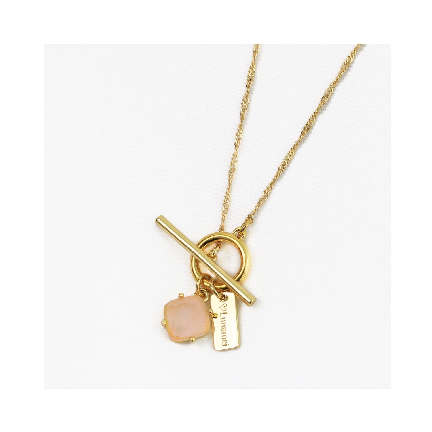 Necklace Pure Rose Quartz Gold
