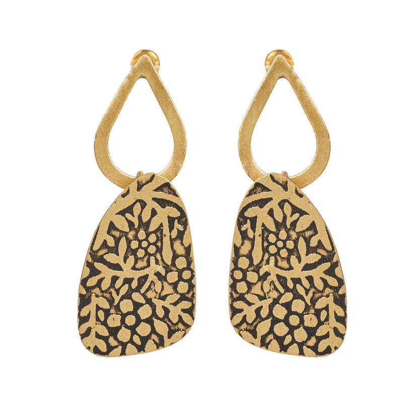 Earring Aphrodite - Gold Floral