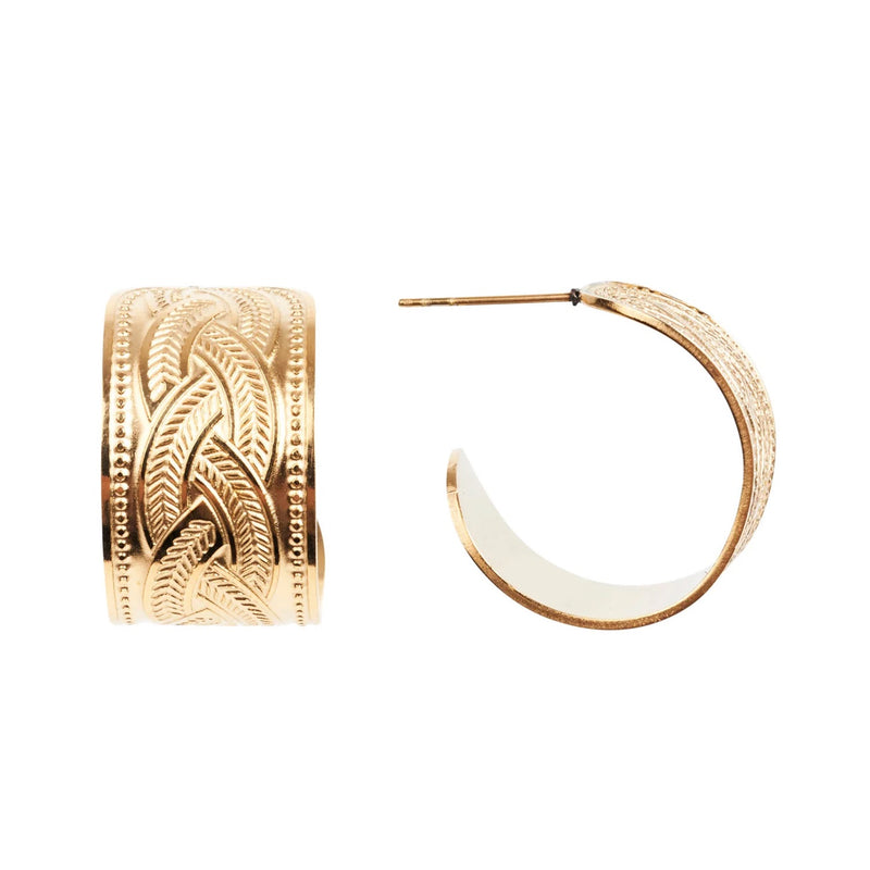 Earring Folie Gold Hoop - Lattice