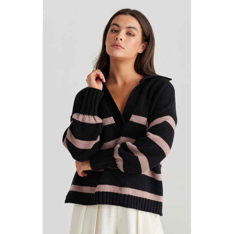 Knit Goldie Stripe - Black