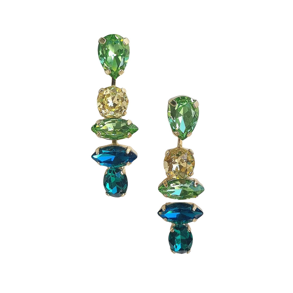 Earrings Gloria Cascading - Green