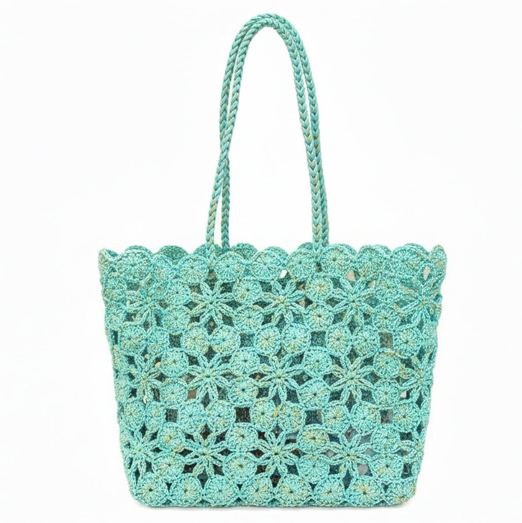 Tote Corallo Crochet - Green Aegean
