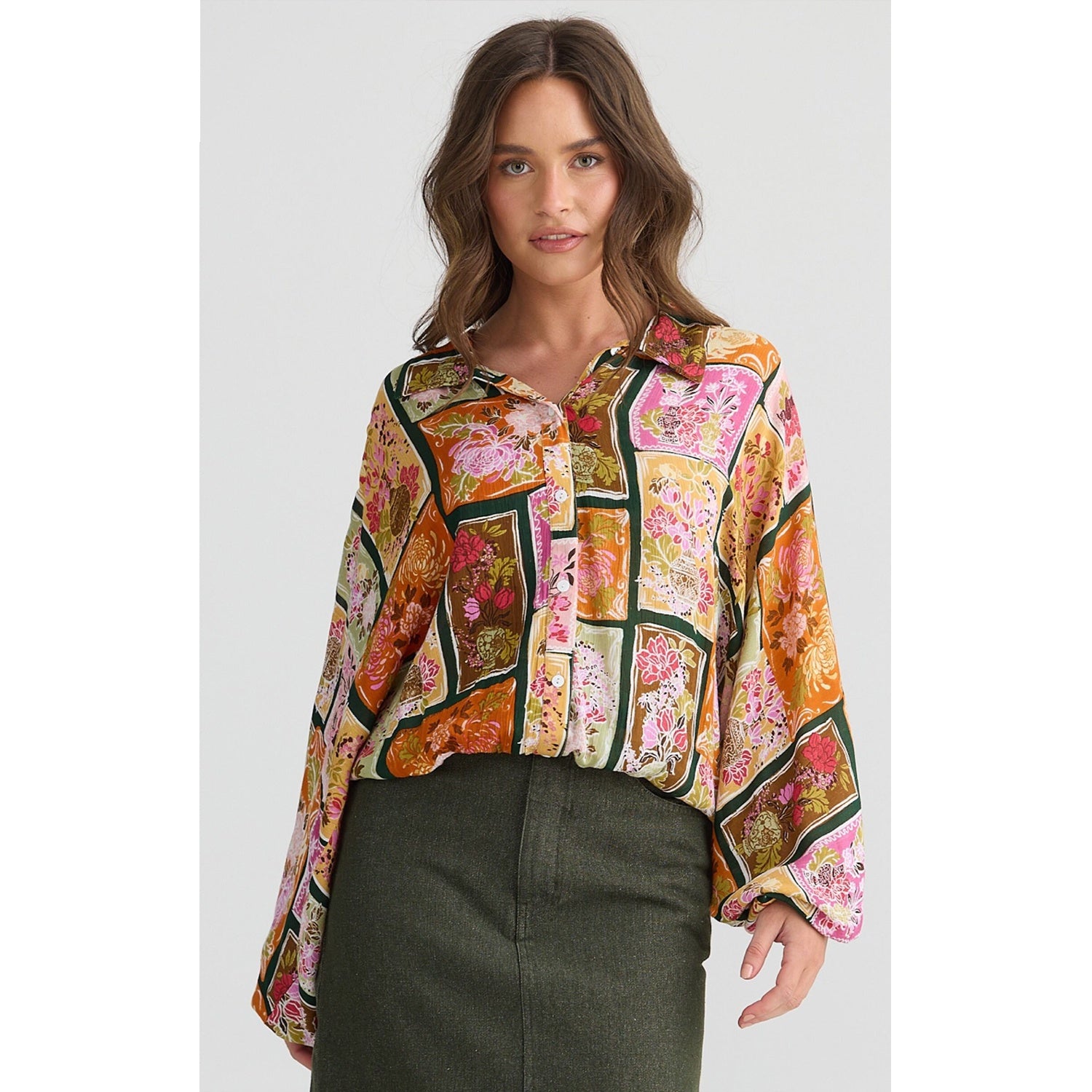 Top Hazel Shirt - Postcard Petals