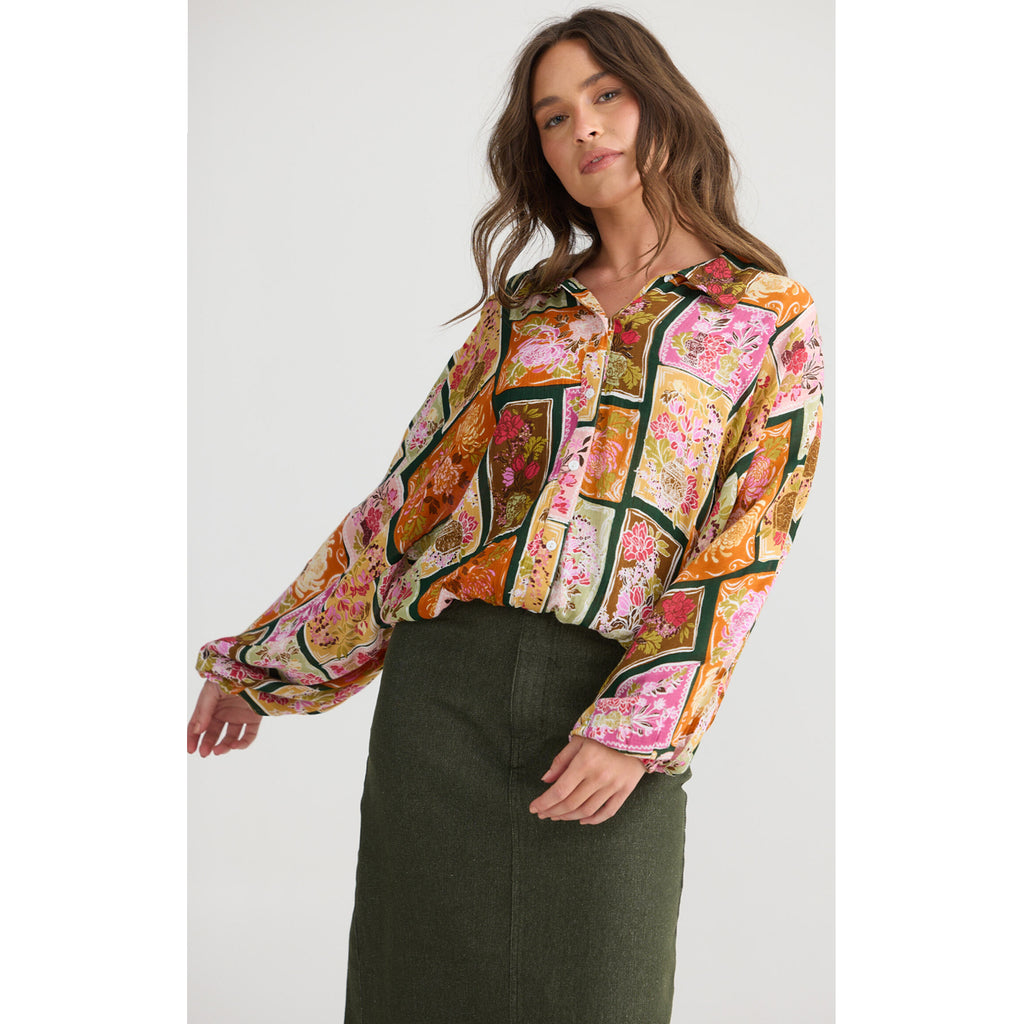 Top Hazel Shirt - Postcard Petals